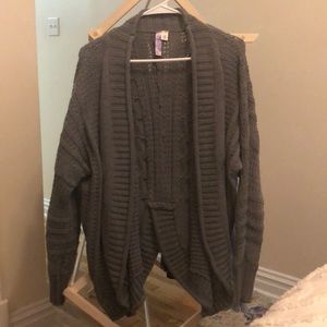 Grey cable knit cardigan